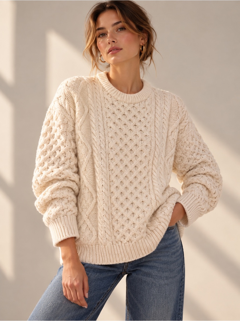 NWT Aran Wool Cableknit